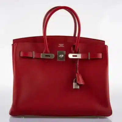 Hermès 2013 Birkin 35 Rouge Vif Epsom Palladium Hardware Quality Rep