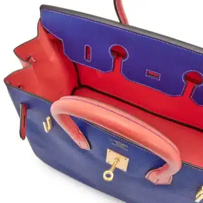 Hermès 2016 Birkin 35 Bleu Electrique and Capucine Epsom interior