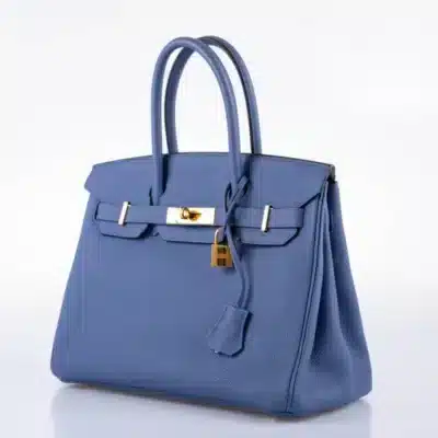 Hermès 2018 Birkin 30 Blue Brighton Togo Gold Hardware Lushentic Bags