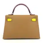 Hermès HSS 2022 Mini Kelly 20 Chai/Lime/Mauve Sylvester Pink Epsom Palladium Hardware Fake luxury bags for sale