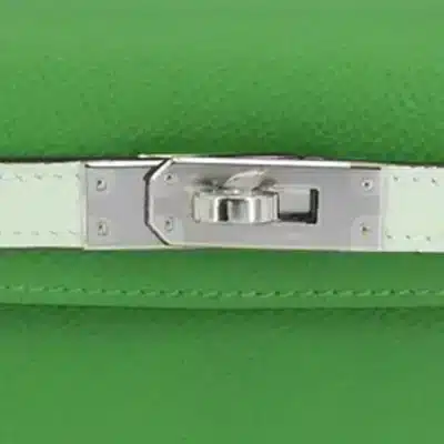 Hermès HSS 2024 Mini Kelly II Etoupe/Vert Fizz/Vert Yucca Epsom Palladium Hardware Luxury replica handbag