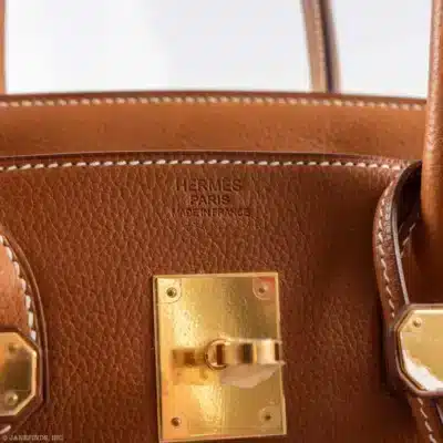 Hermès Birkin 30 Barenia Faubourg Togo Gold Logo1