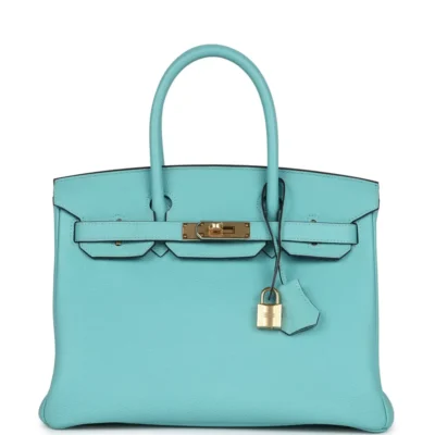 Hermès Birkin 30 Bleu Atoll Togo Gold Hardware