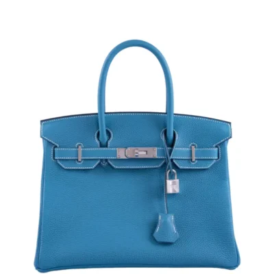 Hermès Rare Collectible Birkin 30 Blue Jean Togo Palladium Hardware