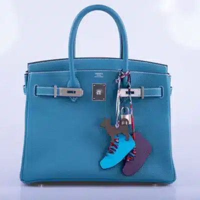 Hermès Rare Collectible Birkin 30 Blue Jean Togo Palladium Hardware