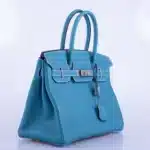 Hermès Rare Collectible Birkin 30 Blue Jean Togo Palladium Hardware