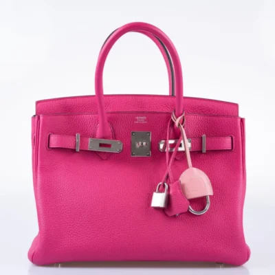 Hermès Birkin 30 Rose Shocking Togo Palladium Front2