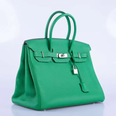 Hermès Birkin 35 Bambou (Bamboo) Green Togo Palladium Hardware