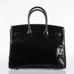 Hermès Birkin 35 Black Shiny Porosus Crocodile Gold Hardware