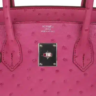 Hermès Birkin 35 Fuchsia Ostrich logo