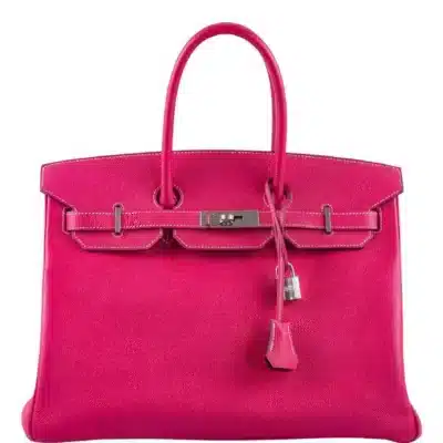 Hermès Birkin 35 Rose Tyrien and Rubis Epsom Palladium Hardware Replica luxury handbag