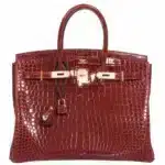 Hermès Birkin 35 Rouge H Shiny Porosus Crocodile Gold Hardware