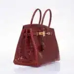 Hermès Birkin 35 Rouge H Shiny Porosus Crocodile Gold Hardware