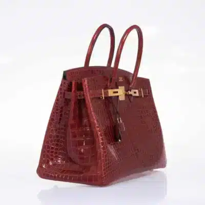 Hermès Birkin 35 Rouge H Shiny Porosus Crocodile Gold Hardware