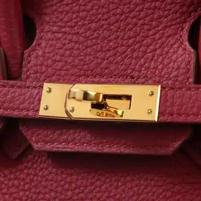 Hermès HSS 2015 Birkin 30 Rubis & Orange H Togo Gold Detail3