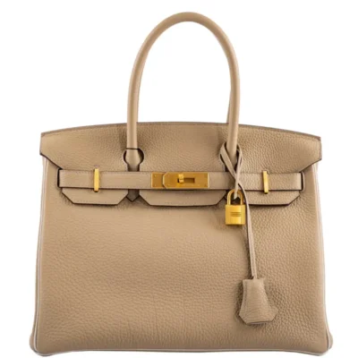 Hermès HSS 2016 Birkin 30 Trench and Craie Piping Togo Brushed Gold Hardware Luxury bag lookalikes