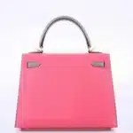 Hermès HSS 2019 Kelly 25 Sellier Roze Azalee and Gris Mouette Epsom Brushed Gold Hardware Replica luxury handbags