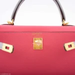 Hermès HSS 2019 Kelly 25 Sellier Roze Azalee and Gris Mouette Epsom Brushed Gold Hardware Replica luxury handbags