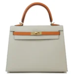 Hermès HSS 2020 Kelly 25 Sellier Apricot and Craie Epsom Gold Hardware Best Lushentic Bags