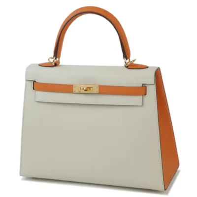 Hermès HSS 2020 Kelly 25 Sellier Apricot and Craie Epsom Gold Hardware Best Lushentic Bags