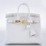 Hermès HSS 2021 Birkin 25 White And Rose Pourpre Interior Togo Brushed Gold Hardware