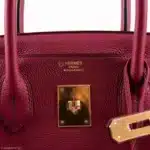 Hermès HSS Birkin 30 Rouge Grenat and Blue Nuit Togo Gold Hardware Replica inspired