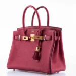 Hermès HSS Birkin 30 Rouge Grenat and Blue Nuit Togo Gold Hardware Replica inspired