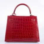 Hermès HSS Kelly 25 Sellier Braise Shocking Rose Interior Shiny Alligator Mississippiensis Palladium Hardware replica handbags online