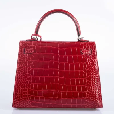 Hermès HSS Kelly 25 Sellier Braise Shocking Rose Interior Shiny Alligator Mississippiensis Palladium Hardware replica handbags online