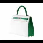 Hermès HSS Kelly 25 Sellier Crisp White And Fresh Bamboo Epsom Palladium Hardware Replica luxury handbags