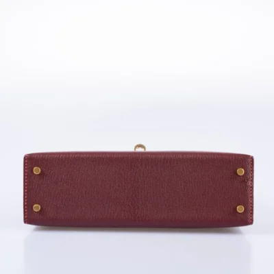 Hermès HSS Mini Kelly 20 Bordeaux and Raisin Chevre Gold Hardware Lushentic replica handbags