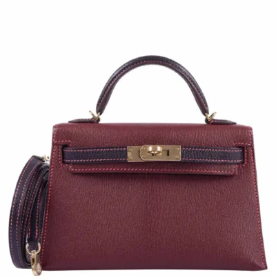 Hermès HSS Mini Kelly 20 Bordeaux and Raisin Chevre Gold Hardware Lushentic replica handbags