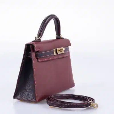 Hermès HSS Mini Kelly 20 Bordeaux and Raisin Chevre Gold Hardware Lushentic replica handbags