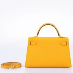 Hermès HSS Mini Kelly 20 II Sellier Moutard and Gris Perle Epsom Gold Hardware Replica designer handbags