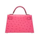 Hermès HSS Mini Kelly 20 Rose Ostrich Palladium Hardware Replica luxury handbags