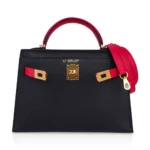 Hermès HSS Mini Kelly 20 Sellier Black and Extreme Rose Epsom Gold Hardware dupes bag