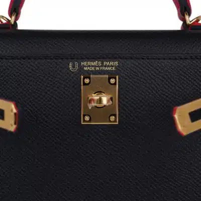 Hermès HSS Mini Kelly 20 Sellier Black and Extreme Rose Epsom Gold Hardware dupes bag