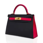 Hermès HSS Mini Kelly 20 Sellier Black and Extreme Rose Epsom Gold Hardware dupes bag