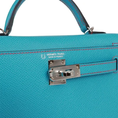 Hermès HSS Mini Kelly 20 Sellier Bleu du Nord Bougainvillea Epsom logo1