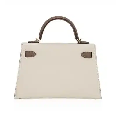 Hermès HSS Mini Kelly 20 Sellier Craie and Etoupe Epsom Gold Hardware replica handbags online