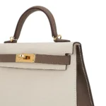 Hermès HSS Mini Kelly 20 Sellier Craie and Etoupe Epsom Gold Hardware replica handbags online