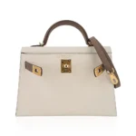 Hermès HSS Mini Kelly 20 Sellier Craie and Etoupe Epsom Gold Hardware replica handbags online