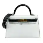 Hermès HSS Rare Collectible Mini Kelly 20 Black and White Panda Epsom Gold Hardware Replica designer handbags