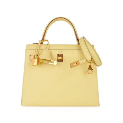 Hermès Kelly 25 Jaune Poussin Epsom Gold Hardware Affordable designer bag dupes