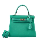 Hermès Kelly 25 Retourne Menthe Togo and Shiny Niloticus Lizard Gold Hardware replica bags