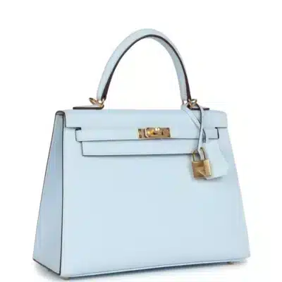 Hermès Kelly 25 Sellier Bleu Brume Epsom Gold Hardware Handmade replica bags