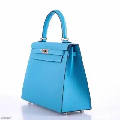 Hermès Kelly 25 Sellier Bleu du Nord Epsom Palladium Hardware Replica Bags