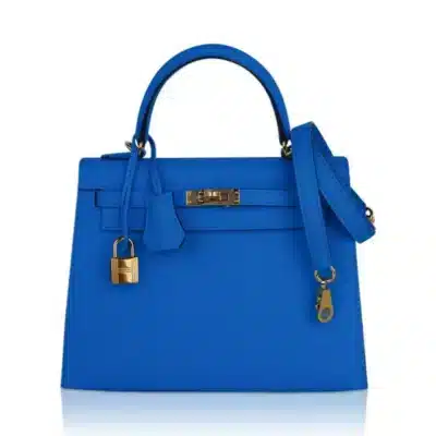 Hermès Kelly 25 Sellier Blue Frida Epsom Gold Hardware Lushentic reviews