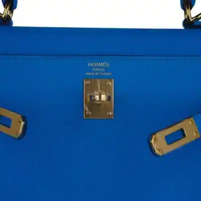 Hermes Kelly 25 Sellier Blue Frida Epsom Gold Logo2