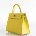 Hermès Kelly 25 Sellier Lime Epsom Palladium Hardware Lushentic inspired bags